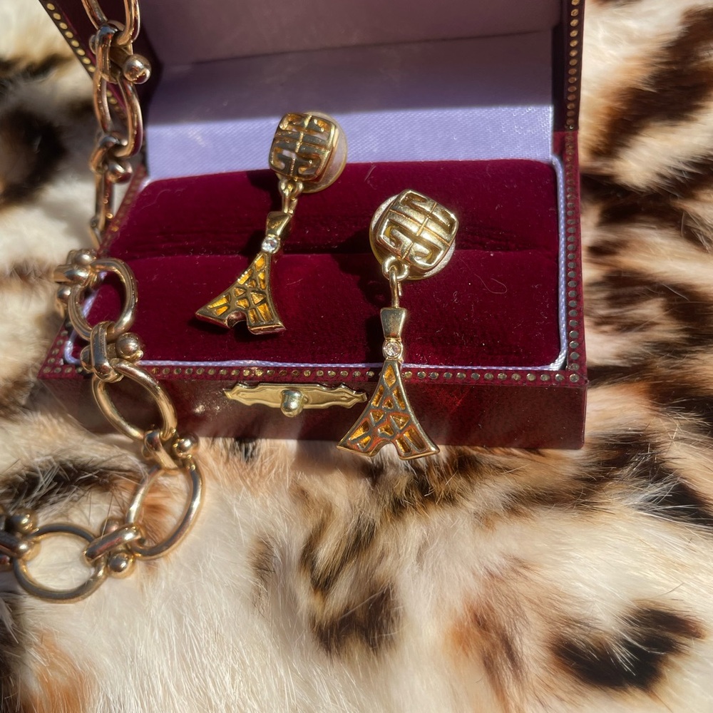 Vintage Givenchy Gold Eiffel Tower Earrings